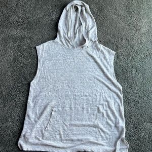 Light grey Vince. Sleeveless silk hoody